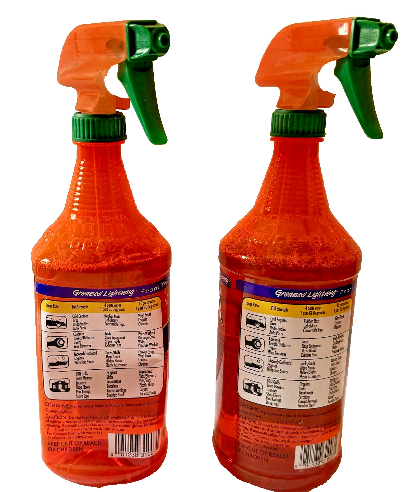 Greased Lightning 32 Ounces Citrus Liquid All-Purpose Cleaner, 2 Pack – New