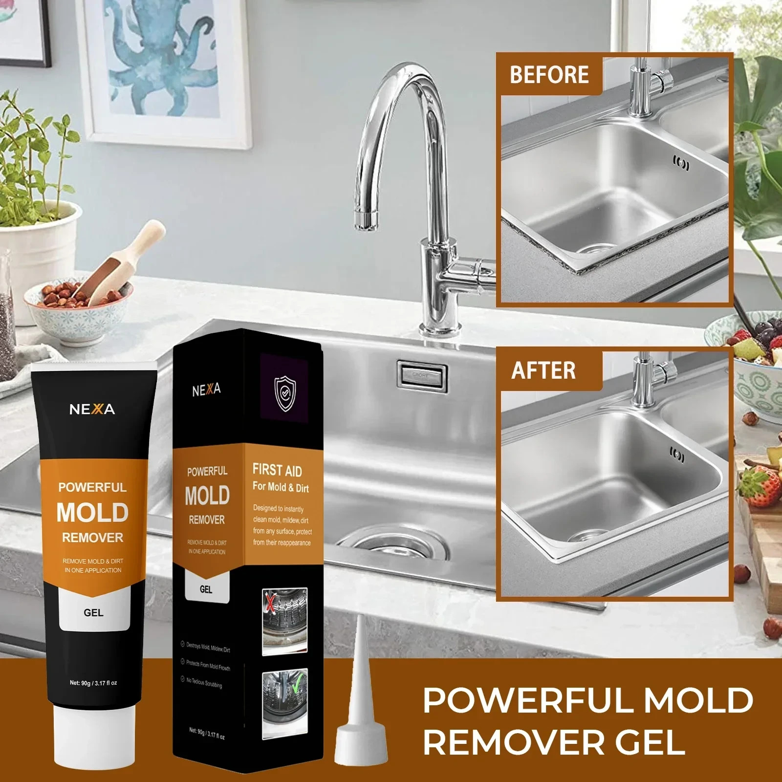 Nexa Mold Remover Gel – Helps Remove Mold Stains on Multiple Surfaces