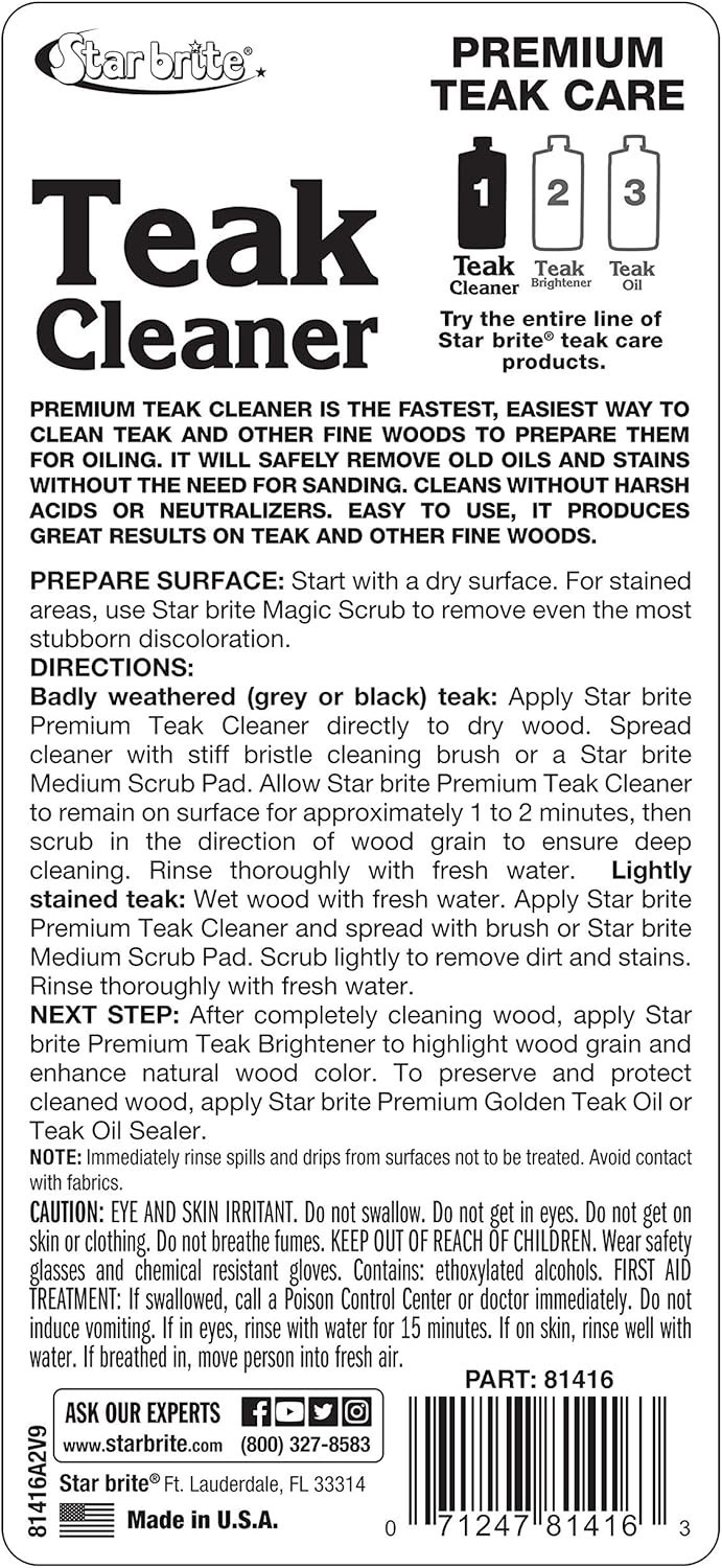 Teak Cleaner – Restore, Renew & Refresh Old Weathered Gray Teak Furniture & O…