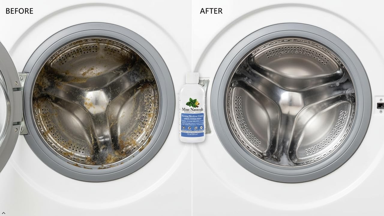 Natural Washing Machine Cleaner Front/Top Load Odor Remover 12oz Deep Clean