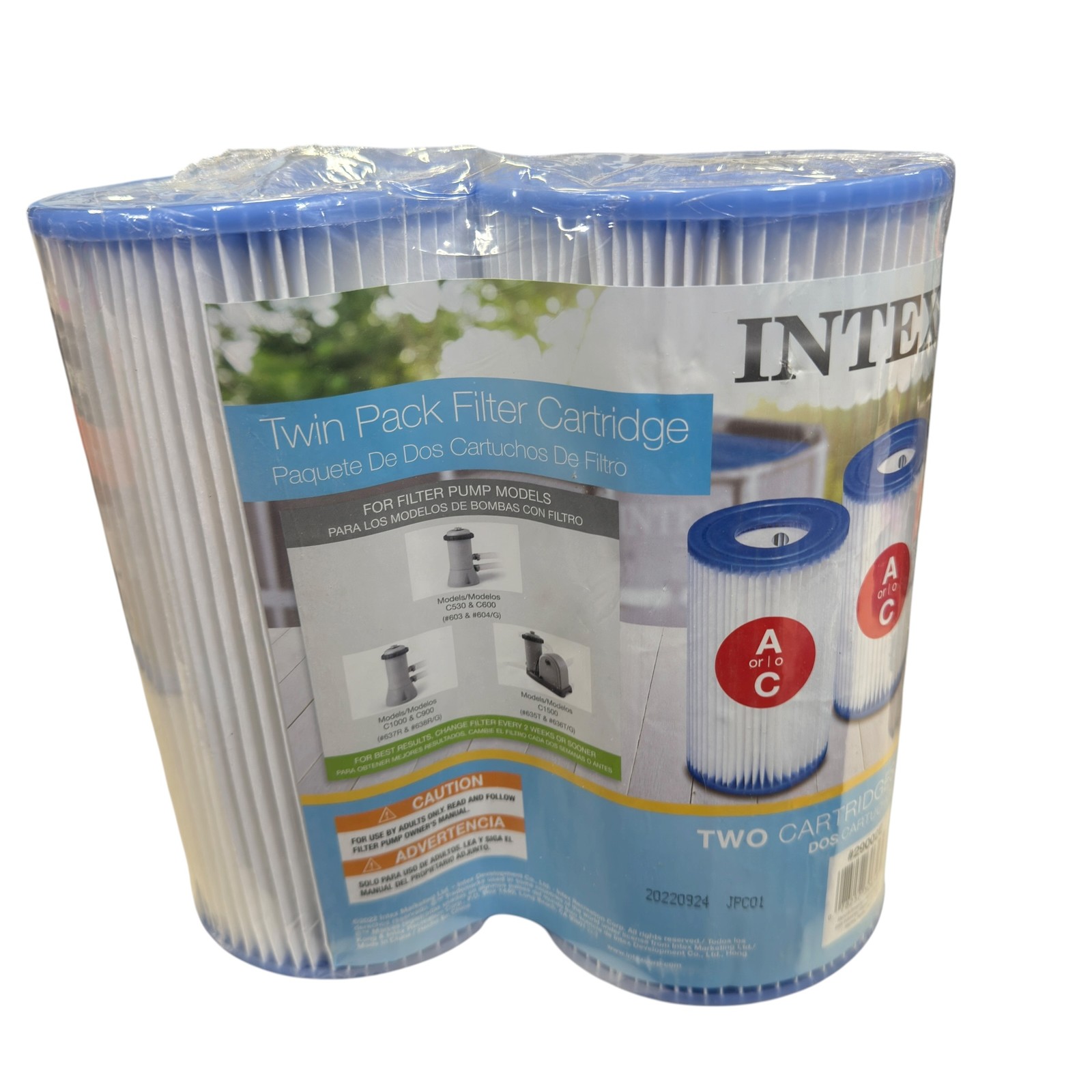INTEX Twin Pack Filter Cartridge Type A or C Replacement Filters for Pool Pump
