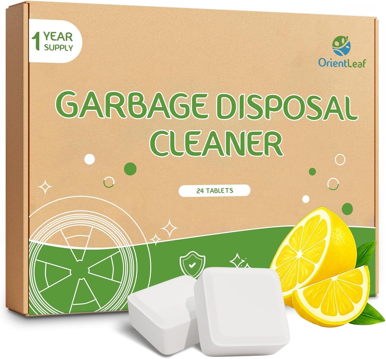 Garbage Disposal Cleaner and Deodorizer Tablets 20g 1 Year Supply Sink Cleaner,