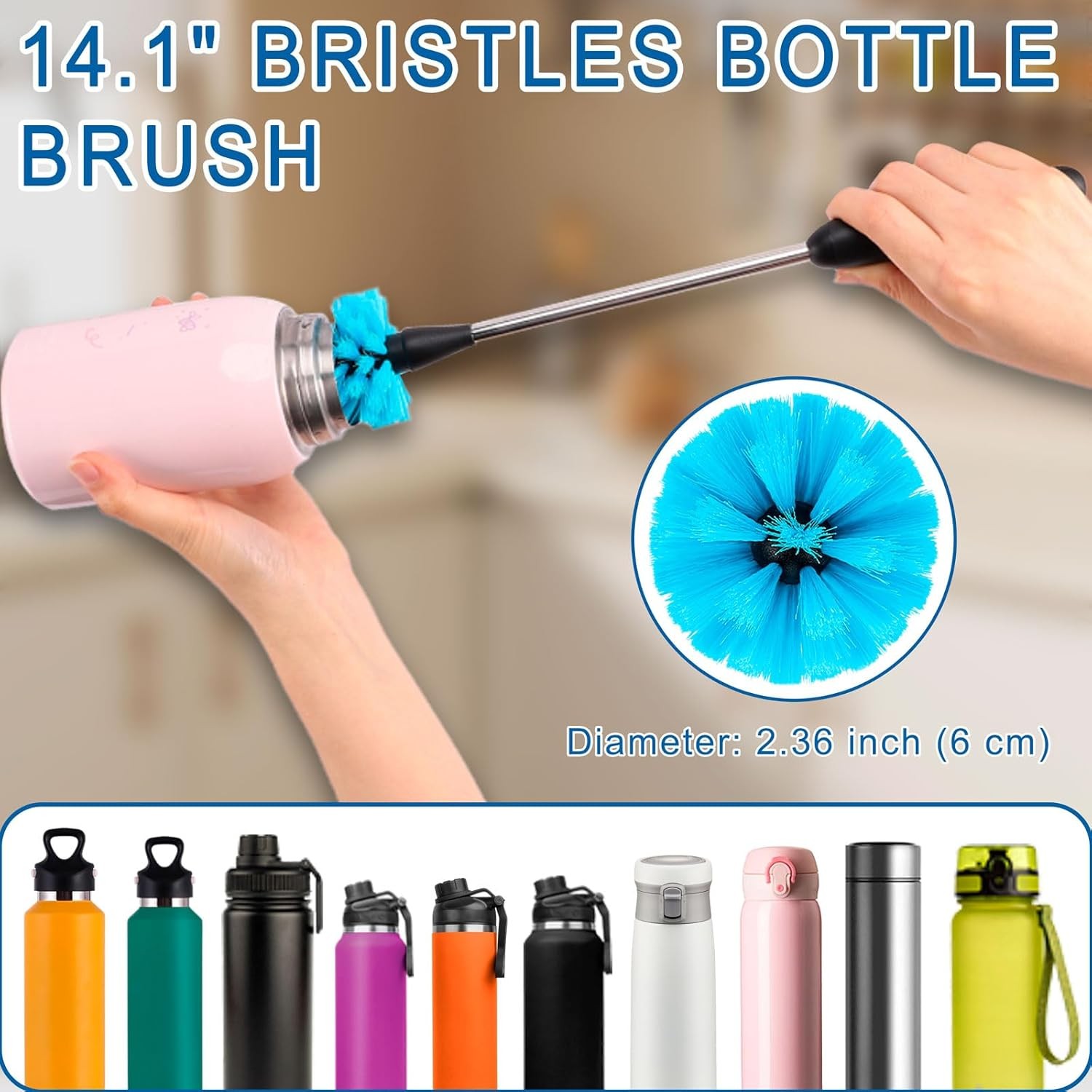 13 Pcs Bottle Brush Cleaning Set Long Handle Bottle Cleaner for Washing Narrow