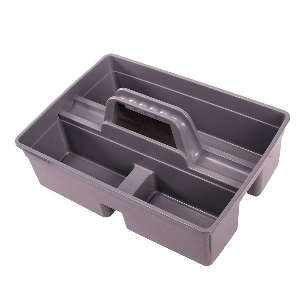 Plastic Storage Tray Tote- Versatile Multiuse Caddy with Attached Portable Ha