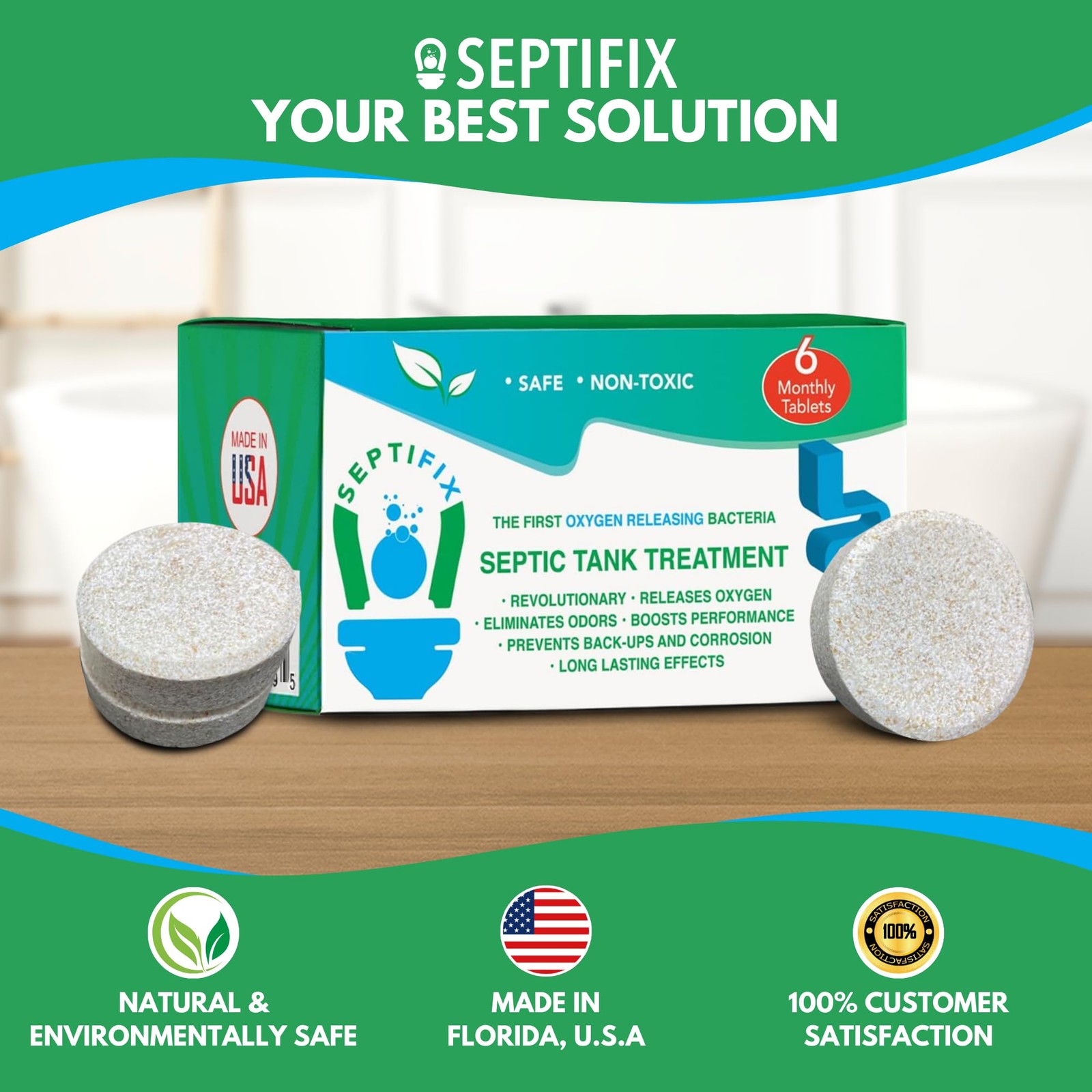 Septic Tank Treatment Tabs – Live Aerobic Bacteria Tablets For Your Septic Tank