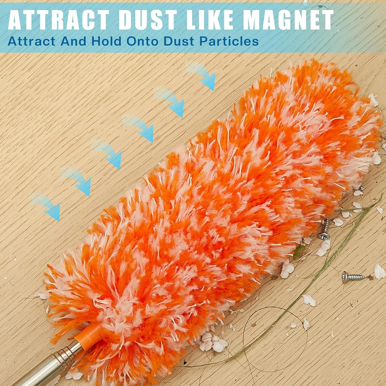 12 Pcs Microfiber Feather Duster Cleaning 13-31 Inch Extendable Cobweb Dusters