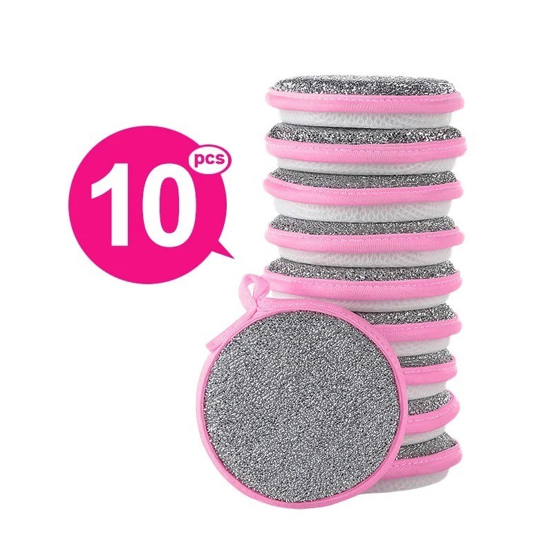 Double-Sided Scouring Pads Dish Pan Washing Sponge Kitchen Cleaning Tool