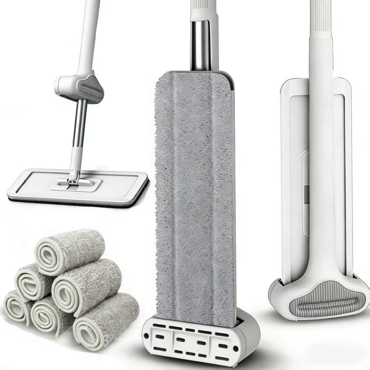 Wet Dry Flat Microfiber Mop for Hardwood Floors, 6 Washable Pads Included, 36…