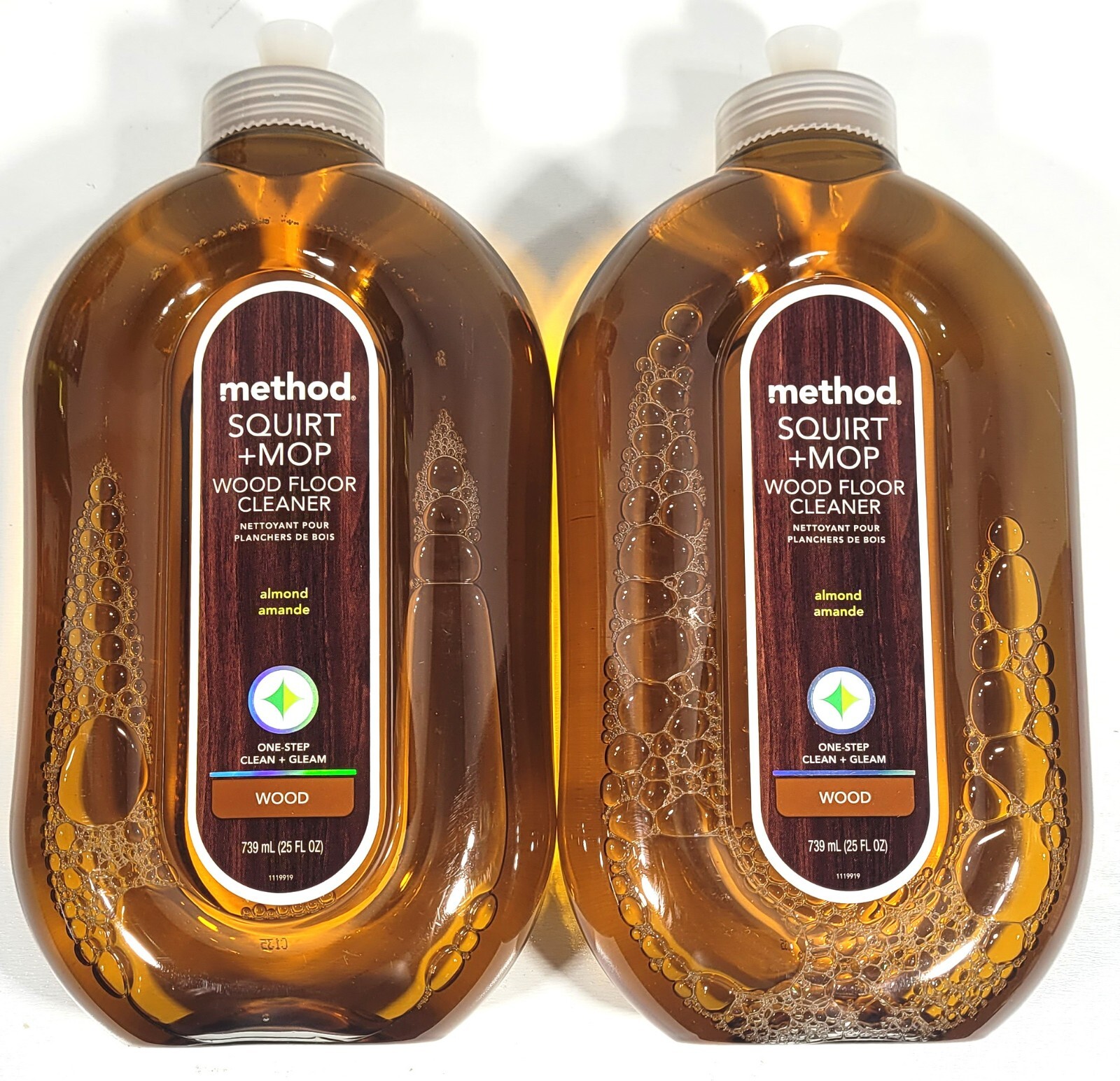 LOT of 2 METHOD SQUIRT + MOP ALMOND WOOD FLOOR CLEANER 25 oz each