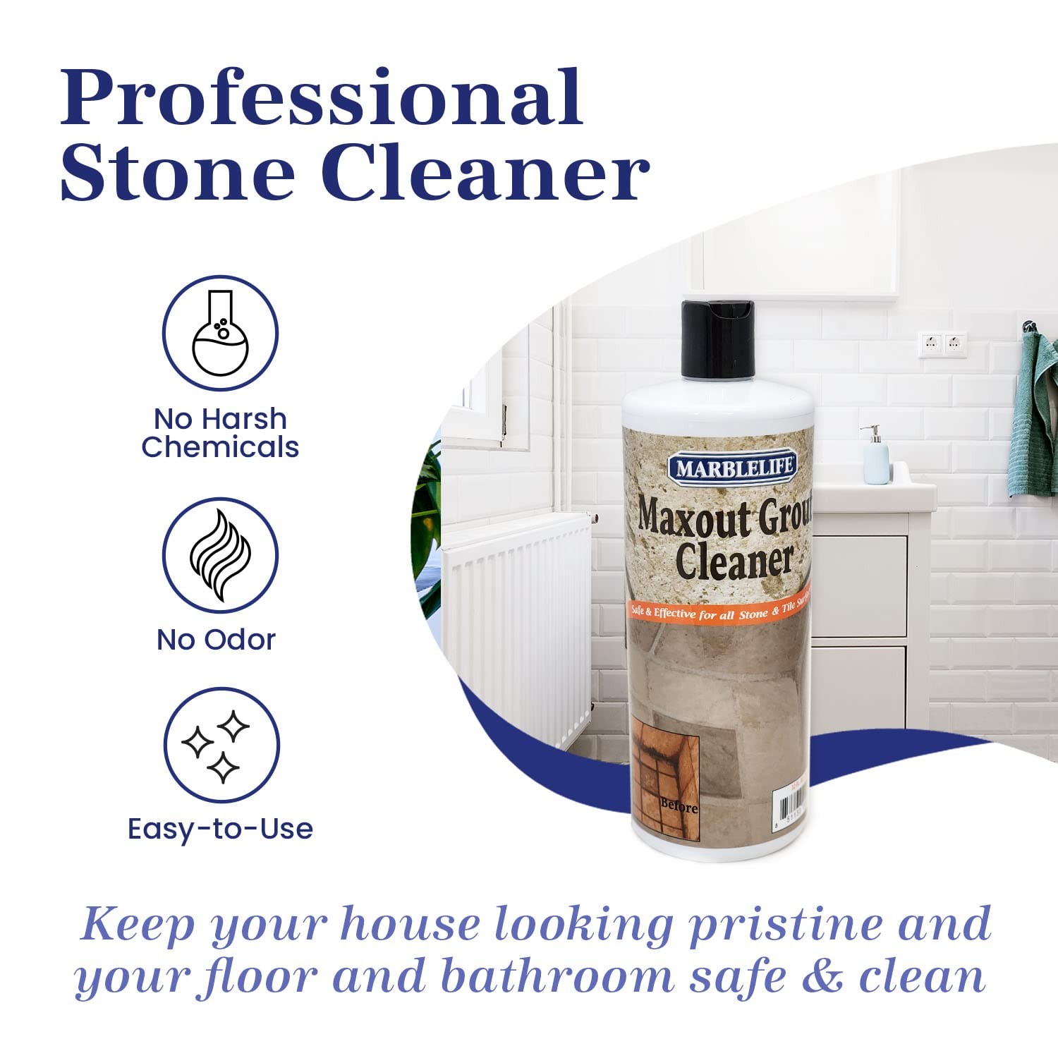 Maxout Deep Grout Cleaner, Powerful Tile and Floor Cleaning Liquid, Ready to …