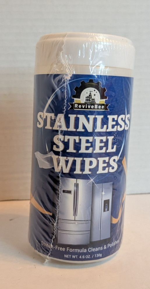 ReviveBee Stainless Steel Wipes Streak-Free Formula 4.6 Oz