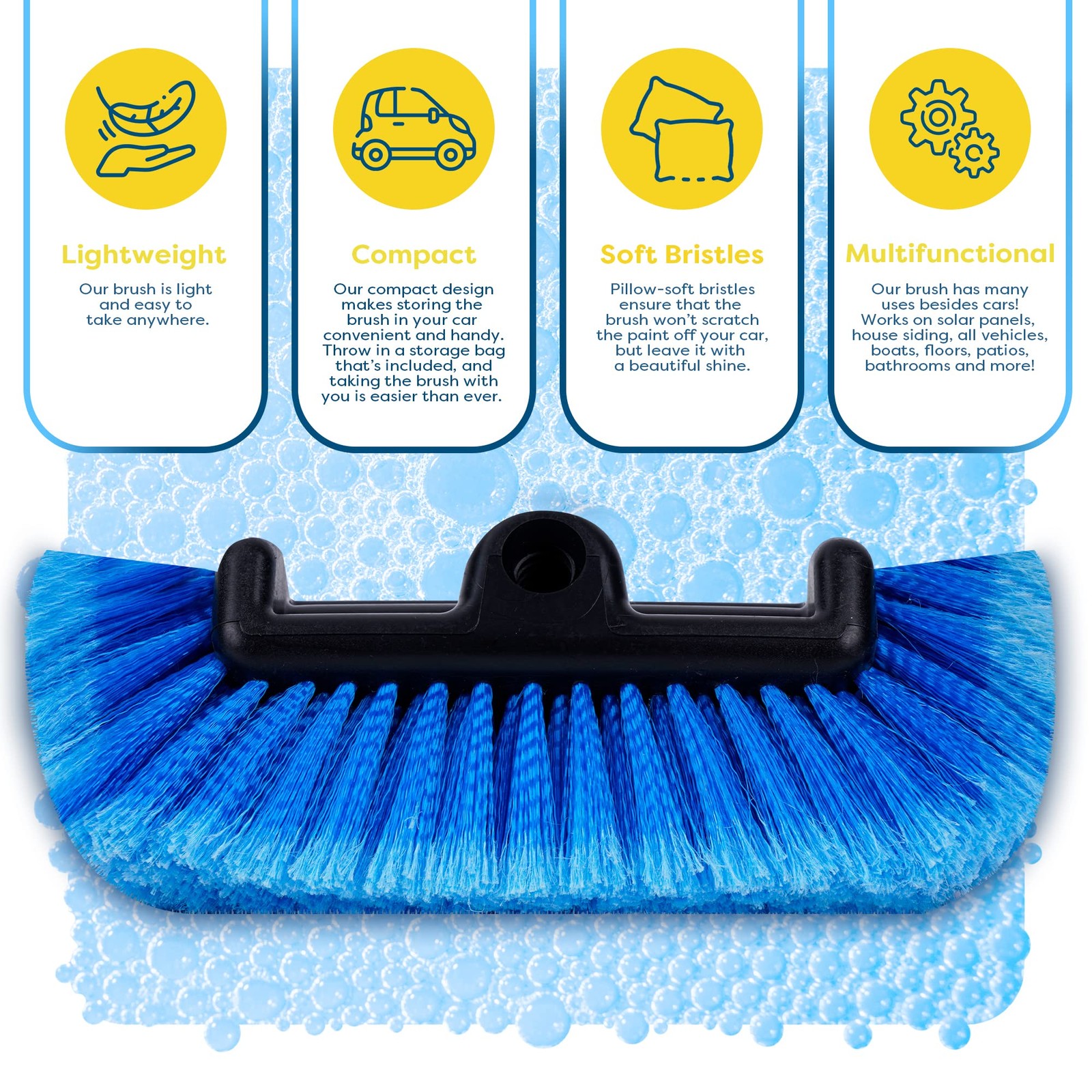 SCRUBIT 12″ Car Wash Brush with Soft Bristles for Car Truck Boat Deck & House…