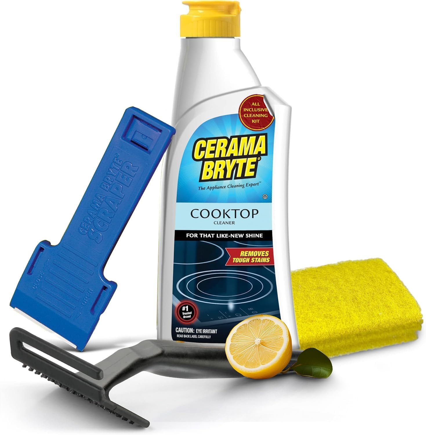 Glass Cooktop and Stove Top Cleaner Combo Kit – Includes Cleaning Tool, Razor, S
