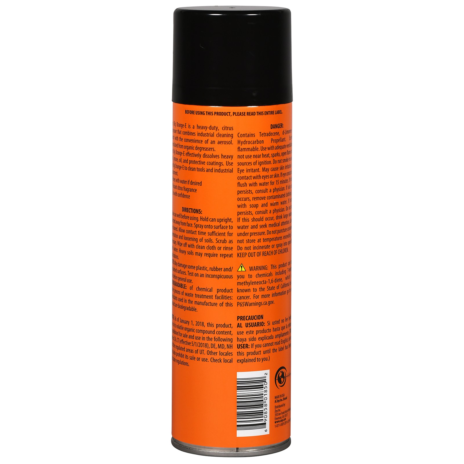 Zep Big Orange-E Heavy-Duty Citrus Degreaser Aerosol – 15 oz (Case of 12) 18501