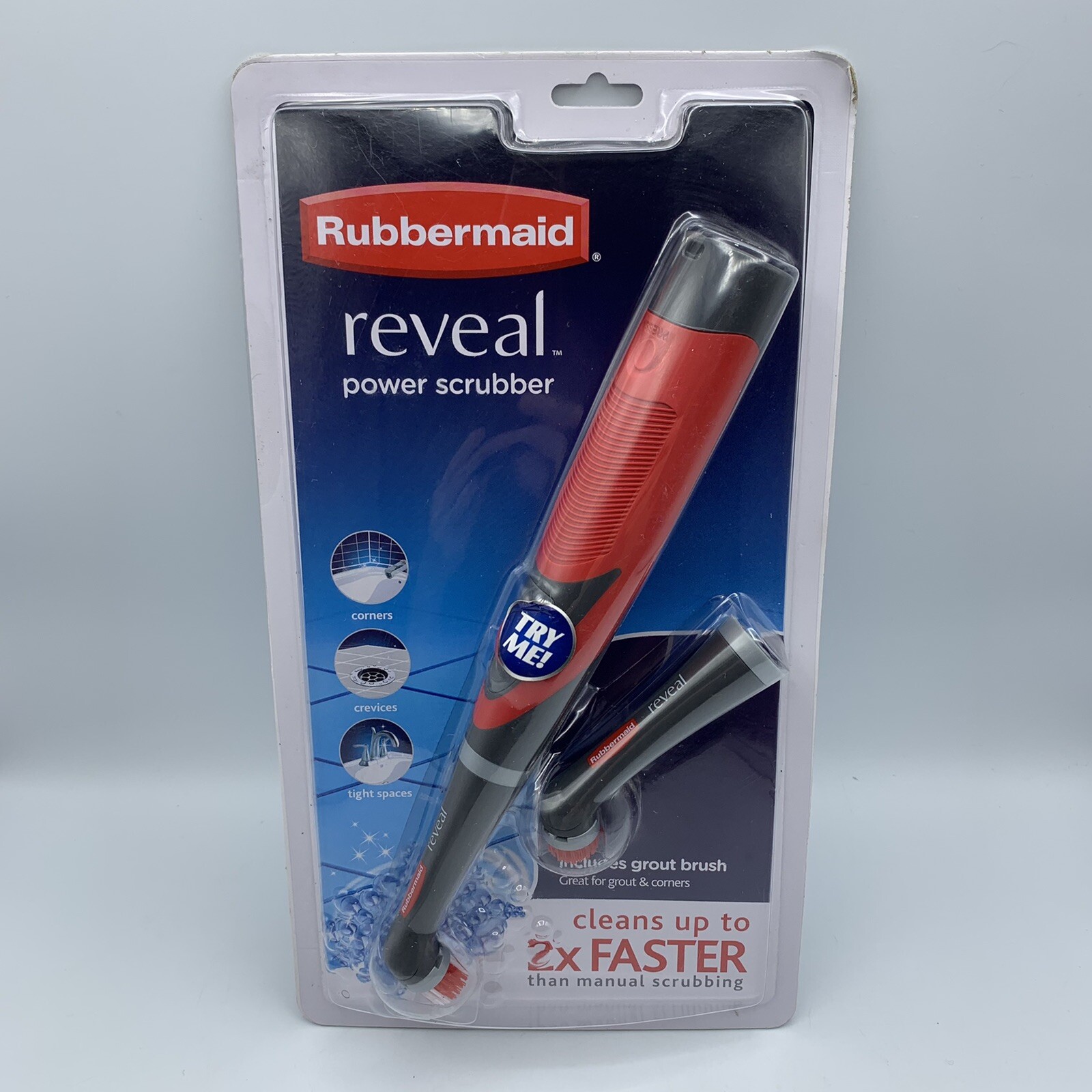 Rubbermaid Reveal Power Scrubber Grout & Tile Cleaner Sealed Brand New