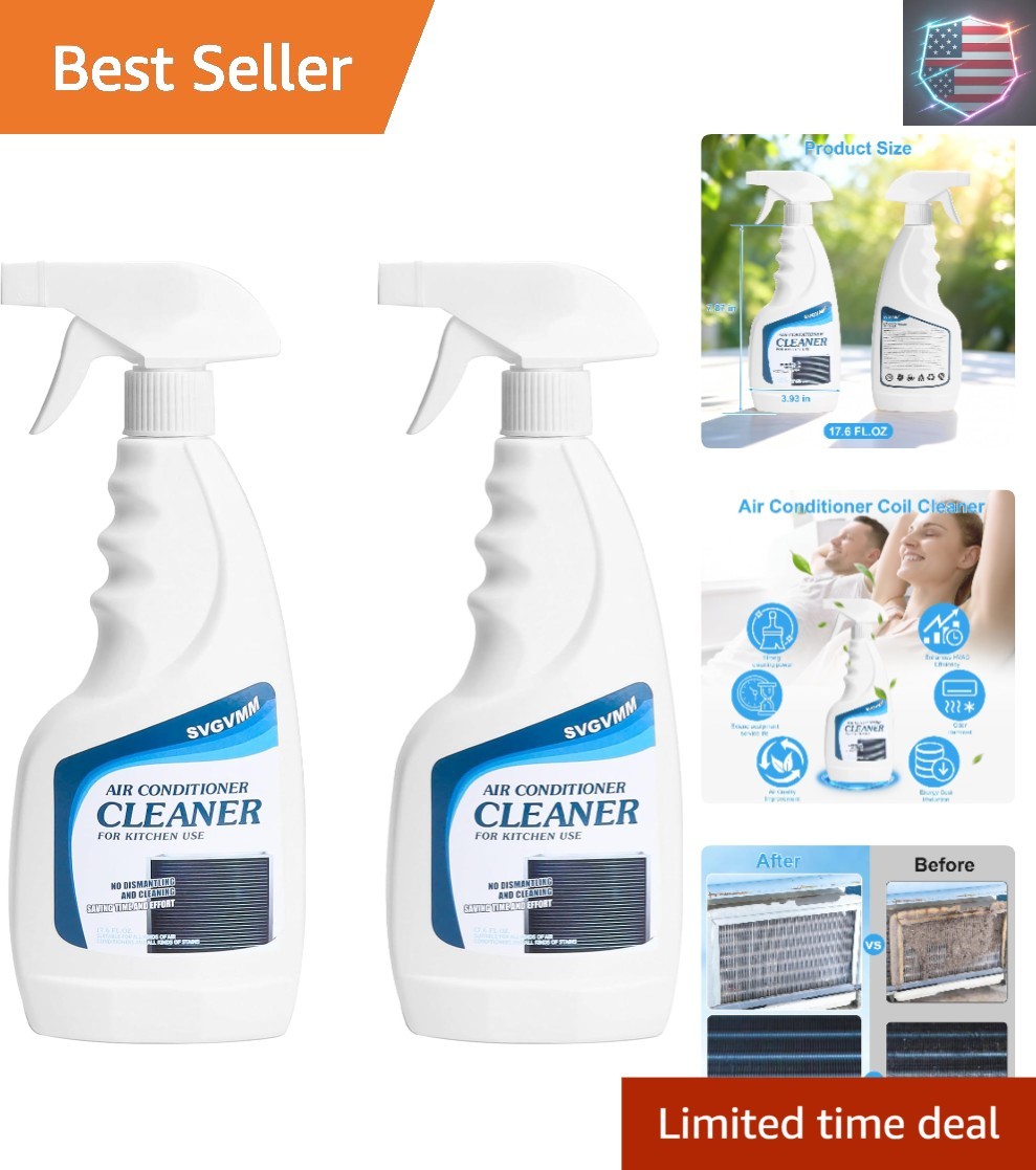 Air conditioner coil cleaner -17.6 Fl Oz 2pcs ，Foaming Coil Cleaner，Coil Clee…