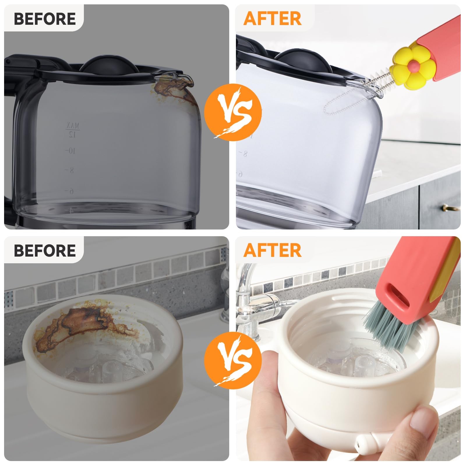 3 in 1 Cup Lid Gap Cleaning Brush Set, Multifunctional Bottle Cleaning Brush,…