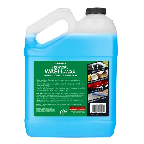 Turtle Wax Wash & Wax, Coconut Banana Scent -128 Oz, Easy Car Wash and Wax.