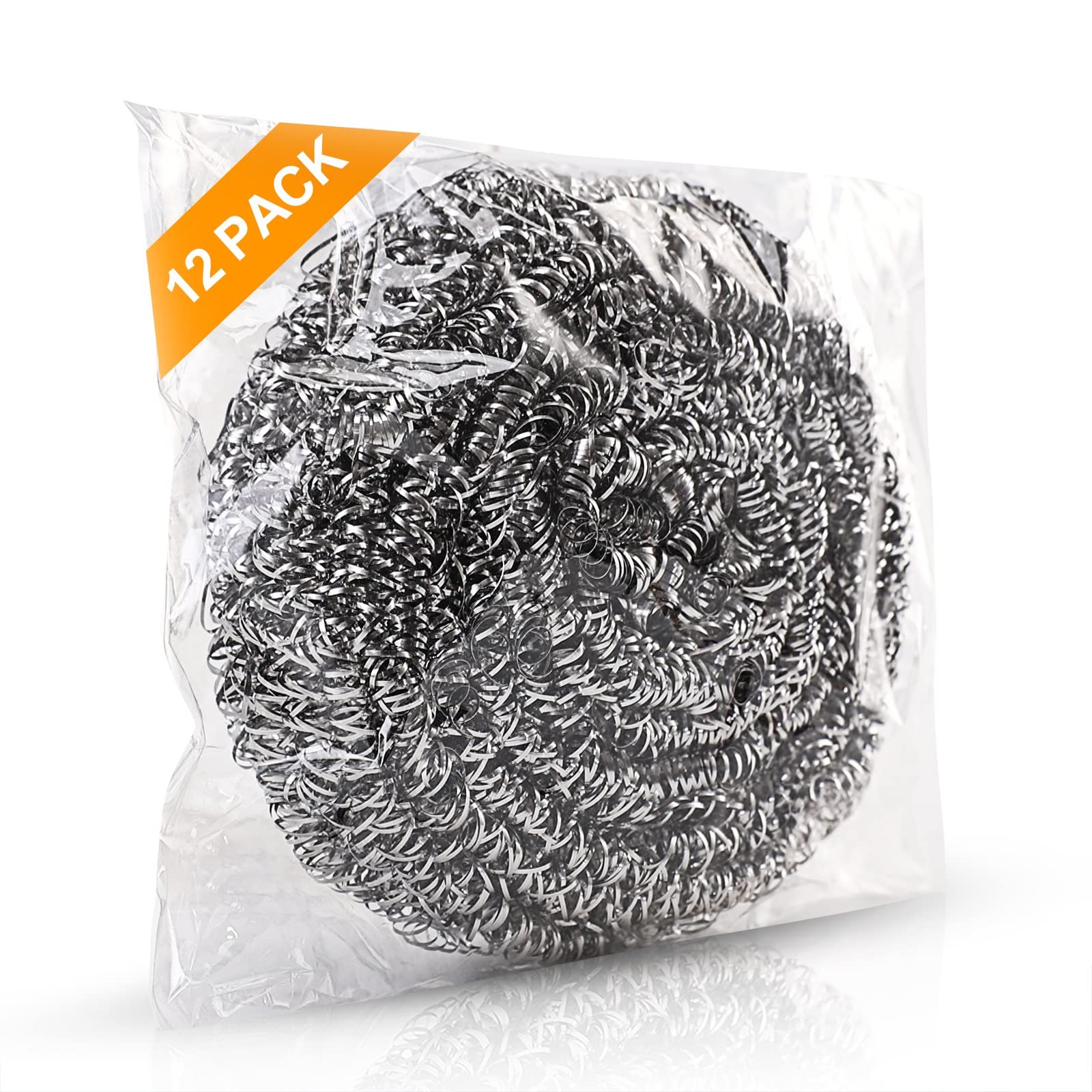 ovwo 12Pack Upgraded Steel Wool Scrubbers – Premium Stainless Steel Scrubber,…
