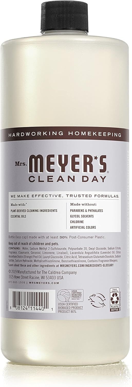 Mrs. Meyer’s Clean Day Multi-Surface Concentrate Bottle, Lavender Scent 32 Fl Oz