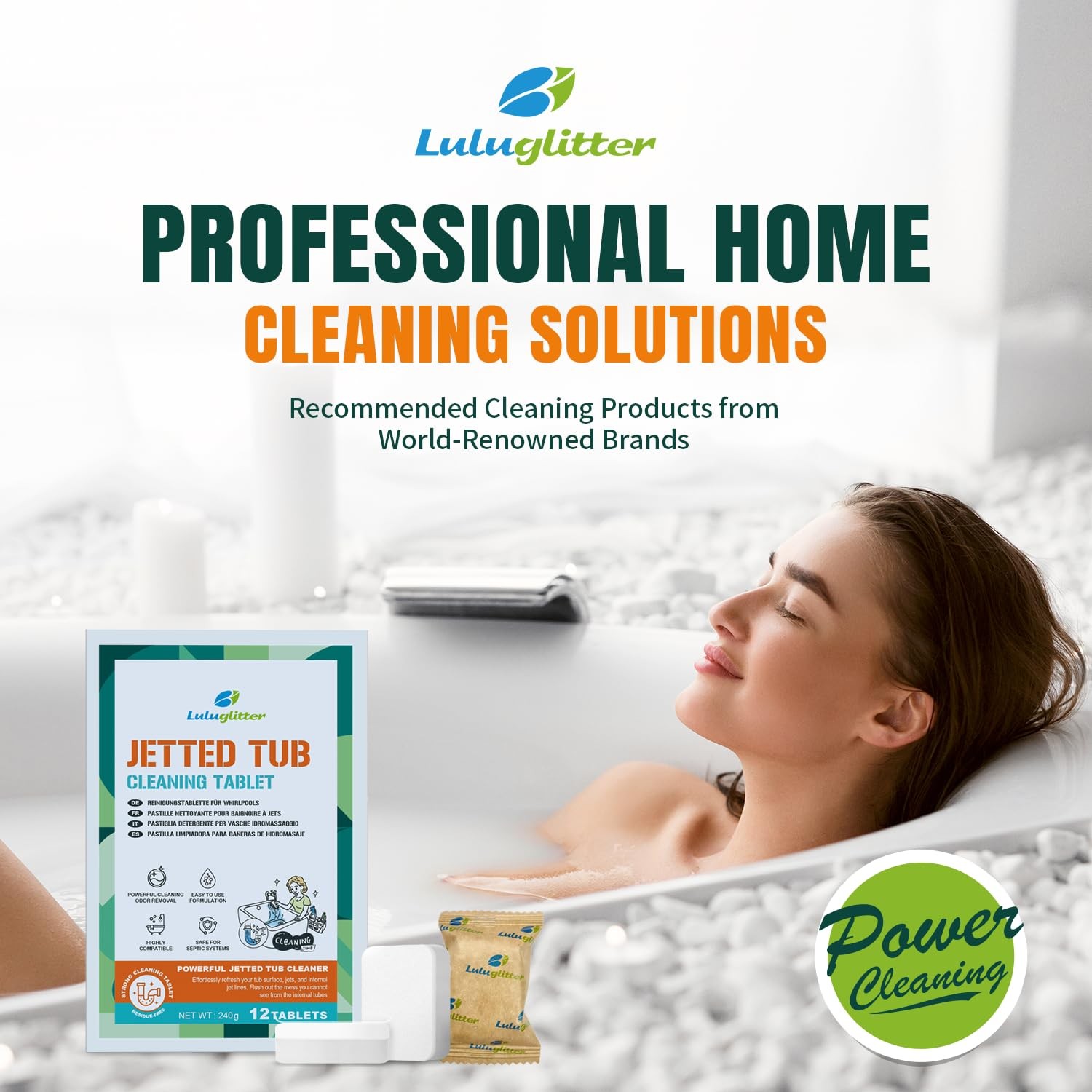 Jetted Tub Cleaner Spa Bathtub Cleaning 12 tabs Universal