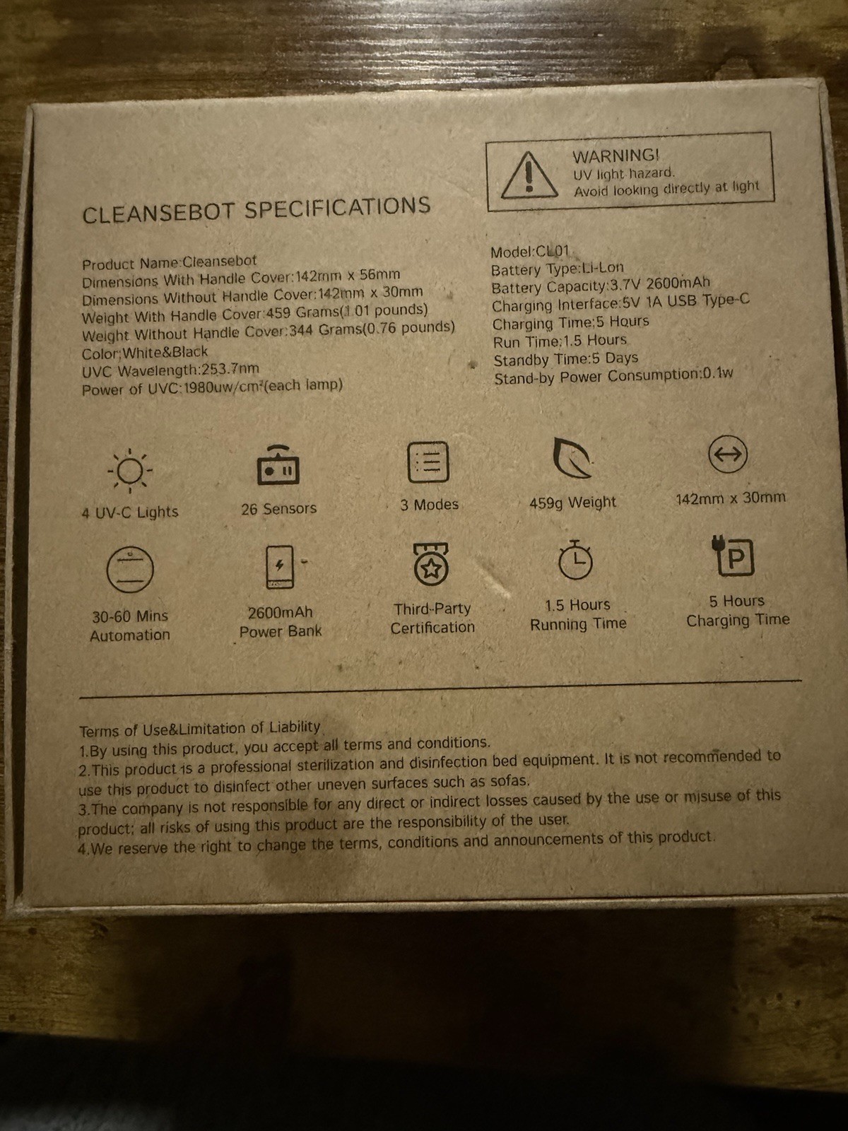 Cleansebot Bacteria Killing Robot for Bed, House, Travel