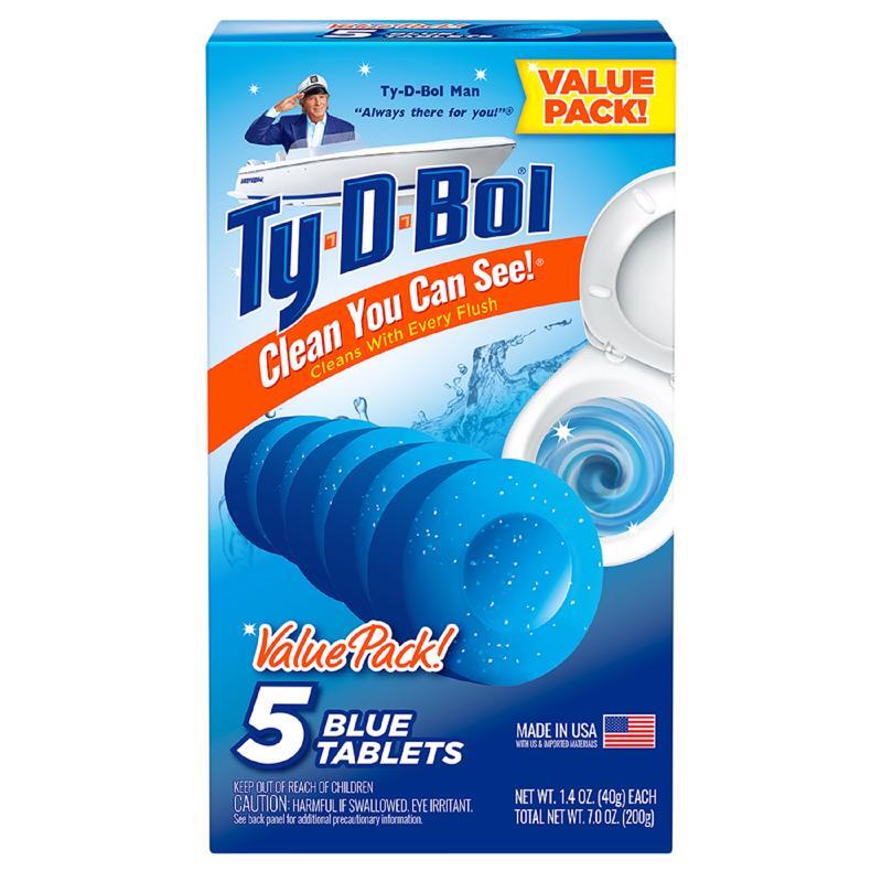 Ty-D-Bol 675000.1 Blue Tablet Automatic Toilet Bowl Cleaner (Pack of 10)