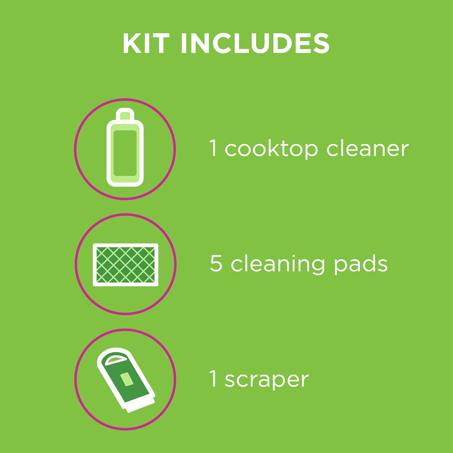 Glass Ceramic Cooktop Cleaning Kit Cleaner Pads Scraper 5 Piece Set