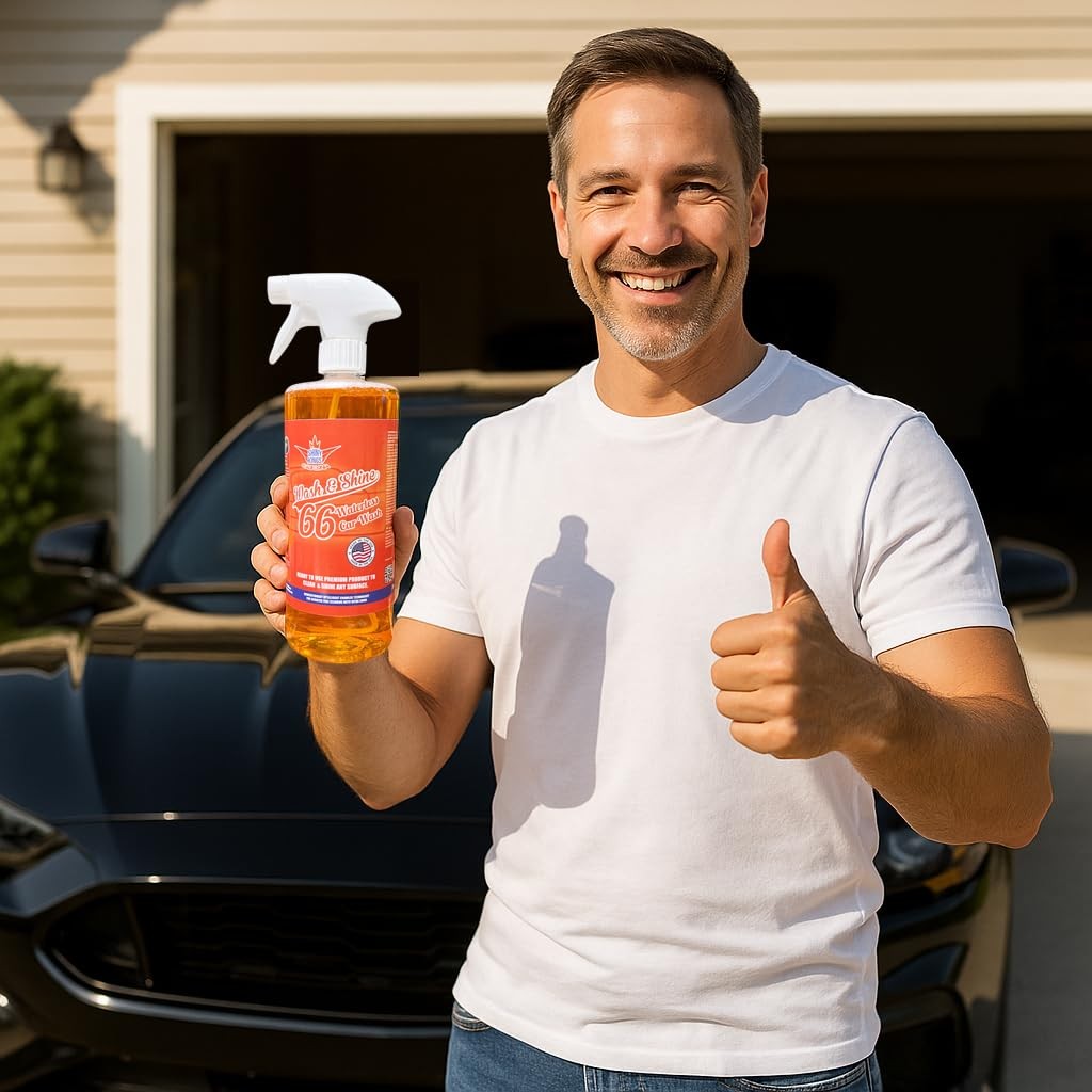 Shinykings Wash&Shine 66 32 fl.oz WATERLESS Car Wash with Ultra Car Shine Eff…