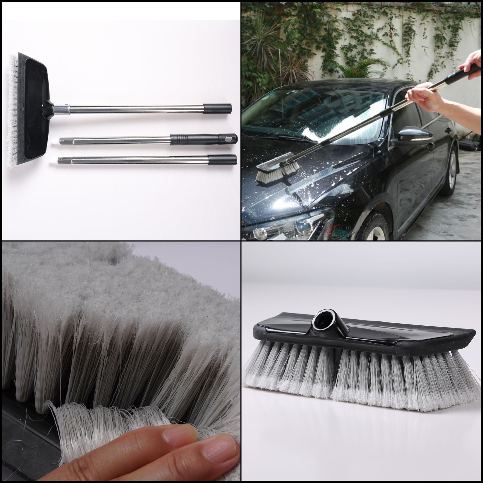 50 Dip Car Wash Brush with Long Handle for Washing Cleaning House Siding Solar