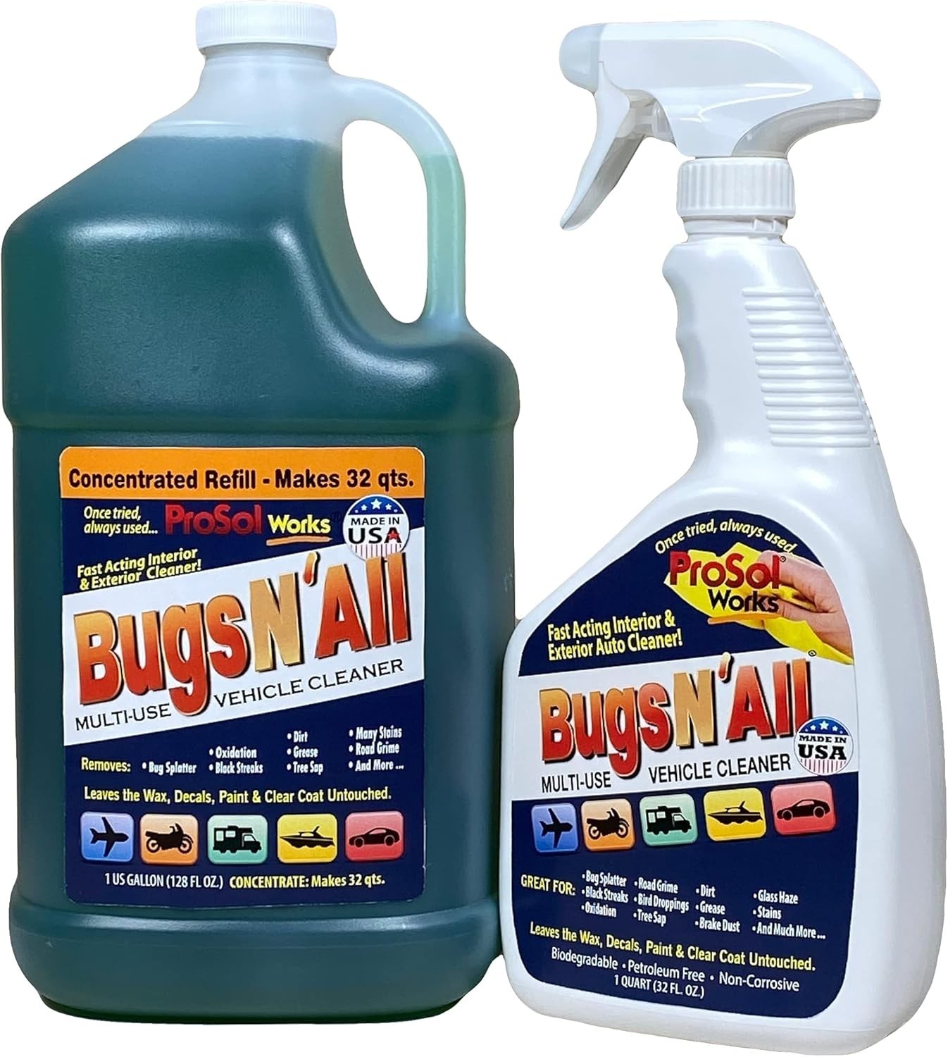 Bugs N’ All Multipurpose Car Cleaner & Degreaser – Bug & Tar Remover Concentr…