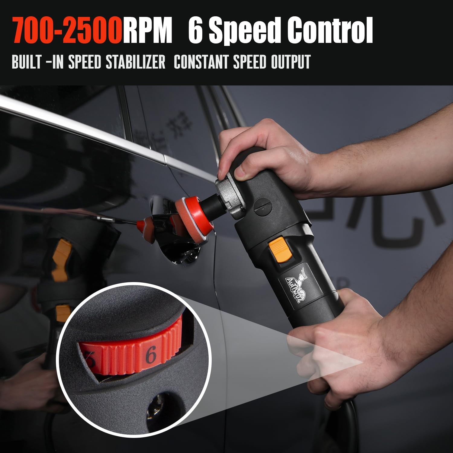 Mini Buffer Polisher, Car Polisher Waxer, 600W Rotary Polisher Machine with 3…