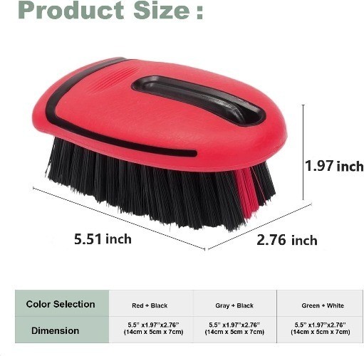 Cleaning Brush, Carpet Brush, for Car Interior and Home, Couch (Red)Color: Red