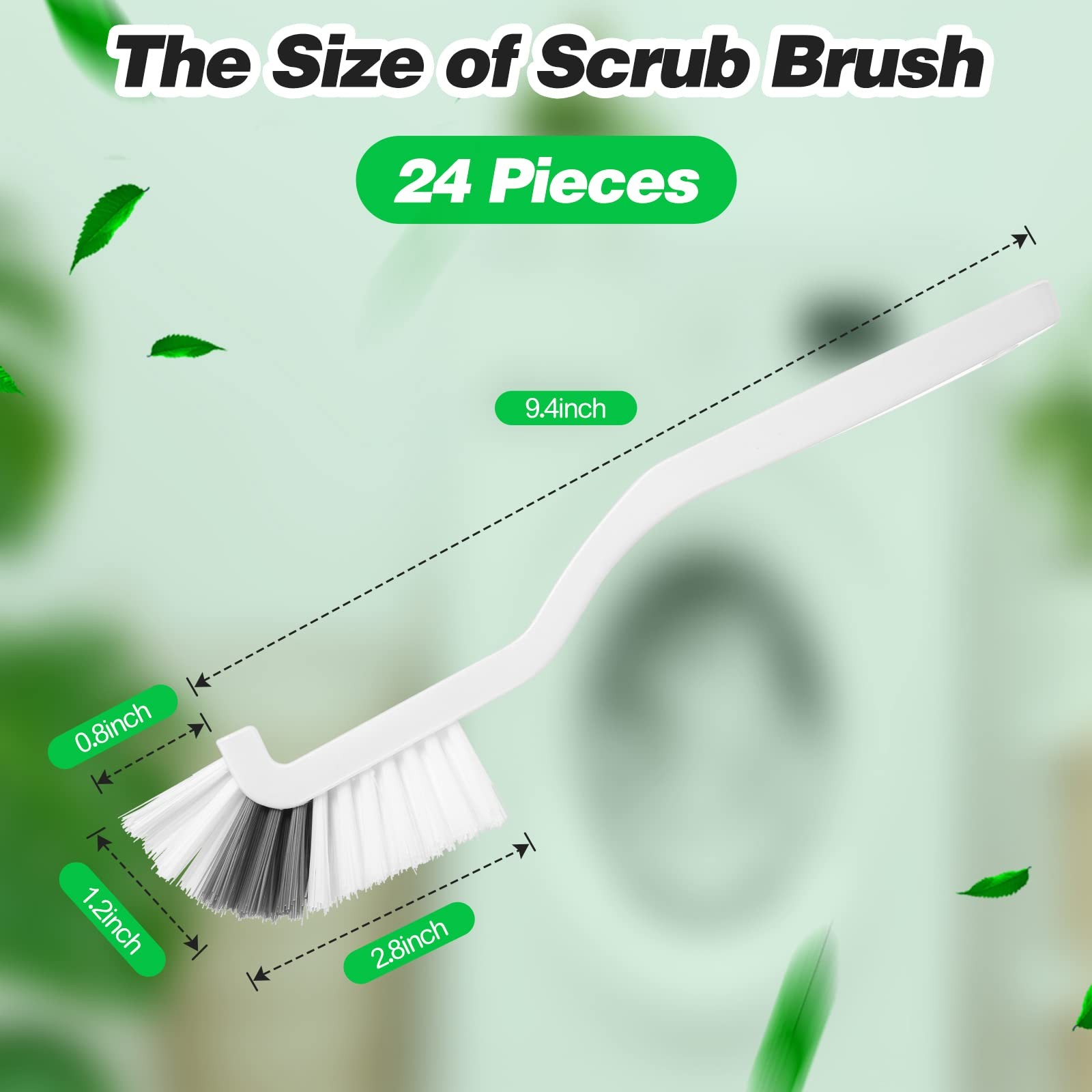 24 Pcs Kitchen Scrub Brush Bulk Sink Bathroom Edge Corner Cleaning Brush Righ…