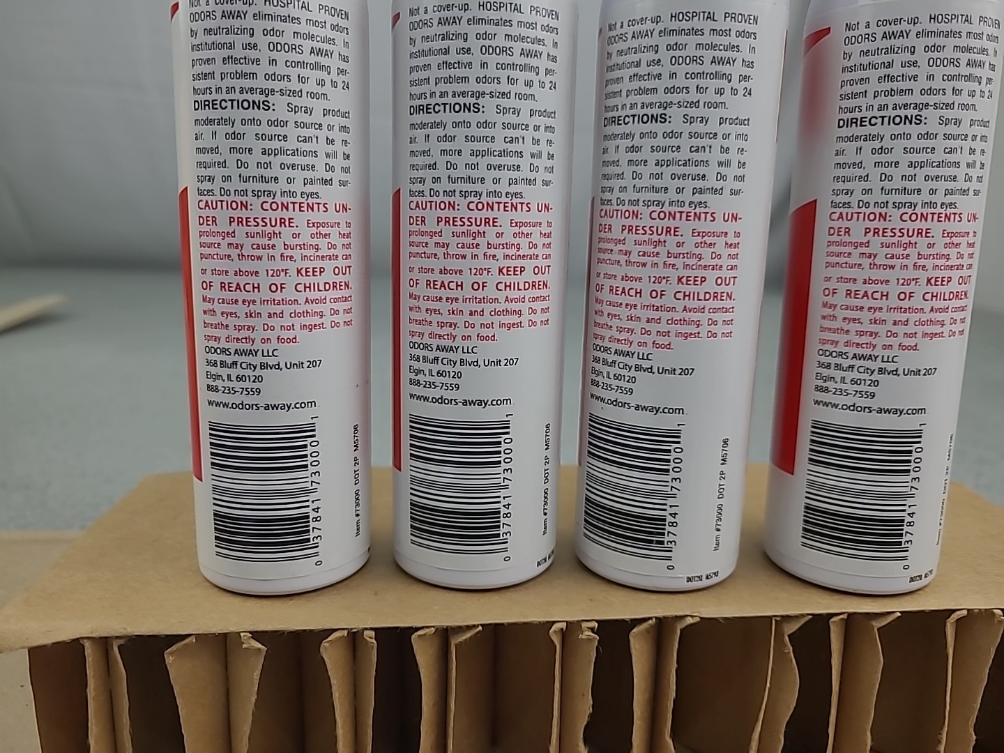 4x NEW Odors Away Concentrated Odor Eliminator Aerosol Spray Bottles 2.5oz