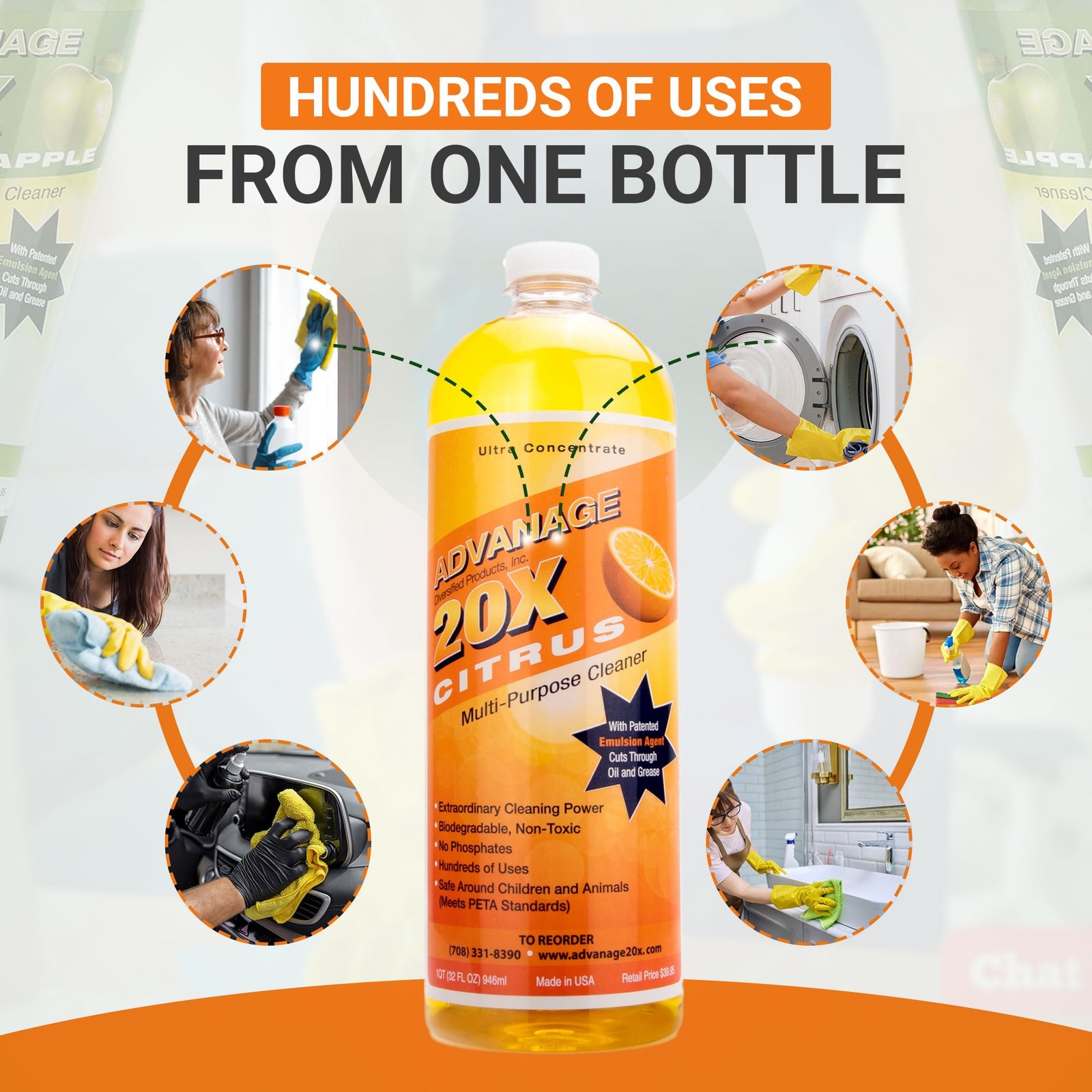 Advanage 20X Household Cleaner Concentrate Refill, 32 oz | Citrus All Purpose…