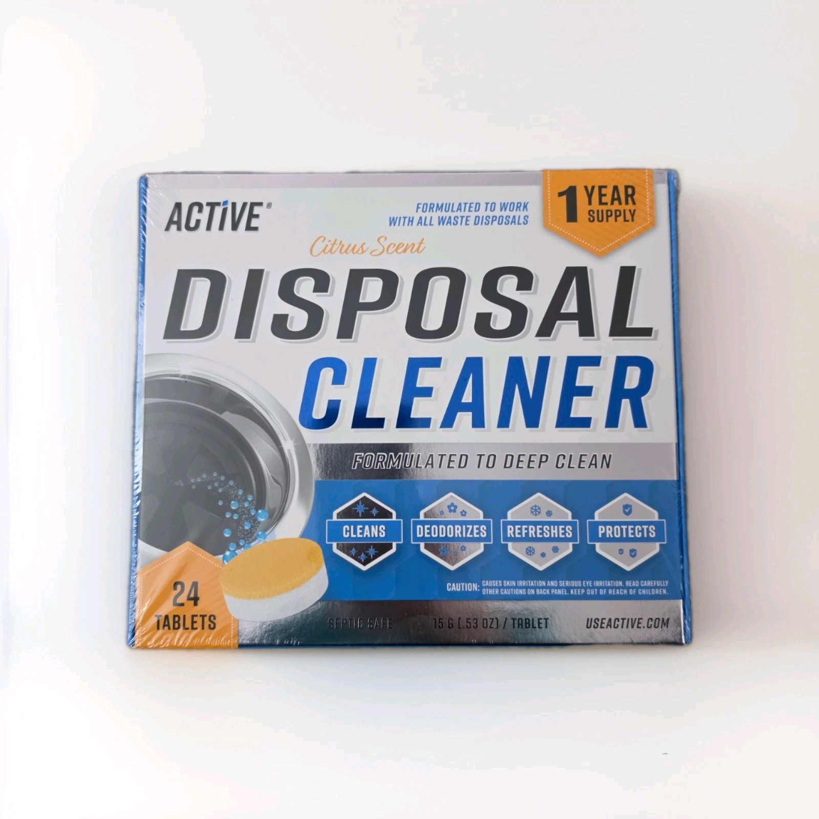 Active Garbage Disposal Cleaner Tablets Septic Safe – 24 Pack – 1 Year Supply