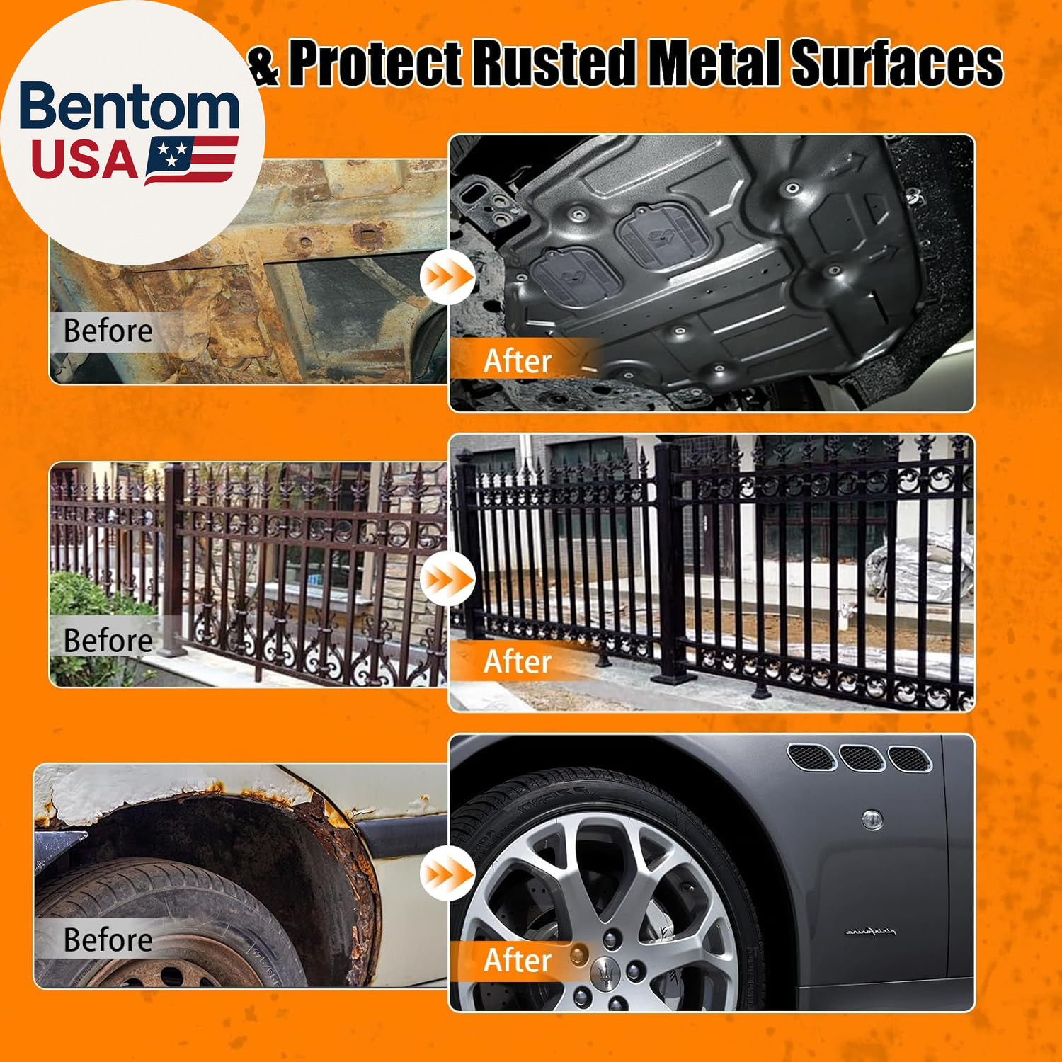 2-In-1 Rust Converter & Metal Primer, 35Oz Black Rust Inhibitor Paint for Metal