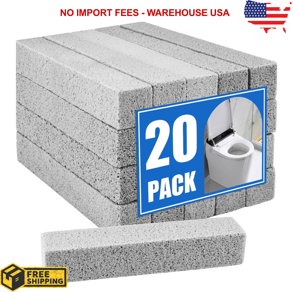 20Pack Pumice Stone for Toilet Cleaning Bowl Stick,Powerfully Cleans Hard Water
