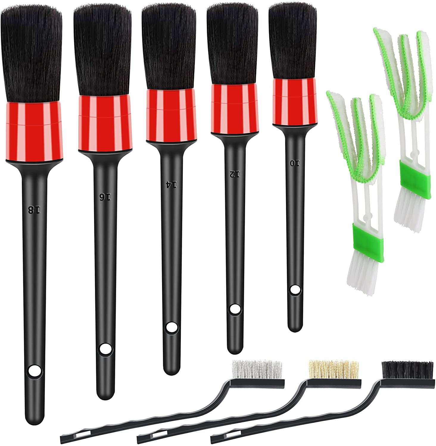 Juego De 9 Piezas Cepillos Para Detallado De Automoviles Kit Limpieza Interior