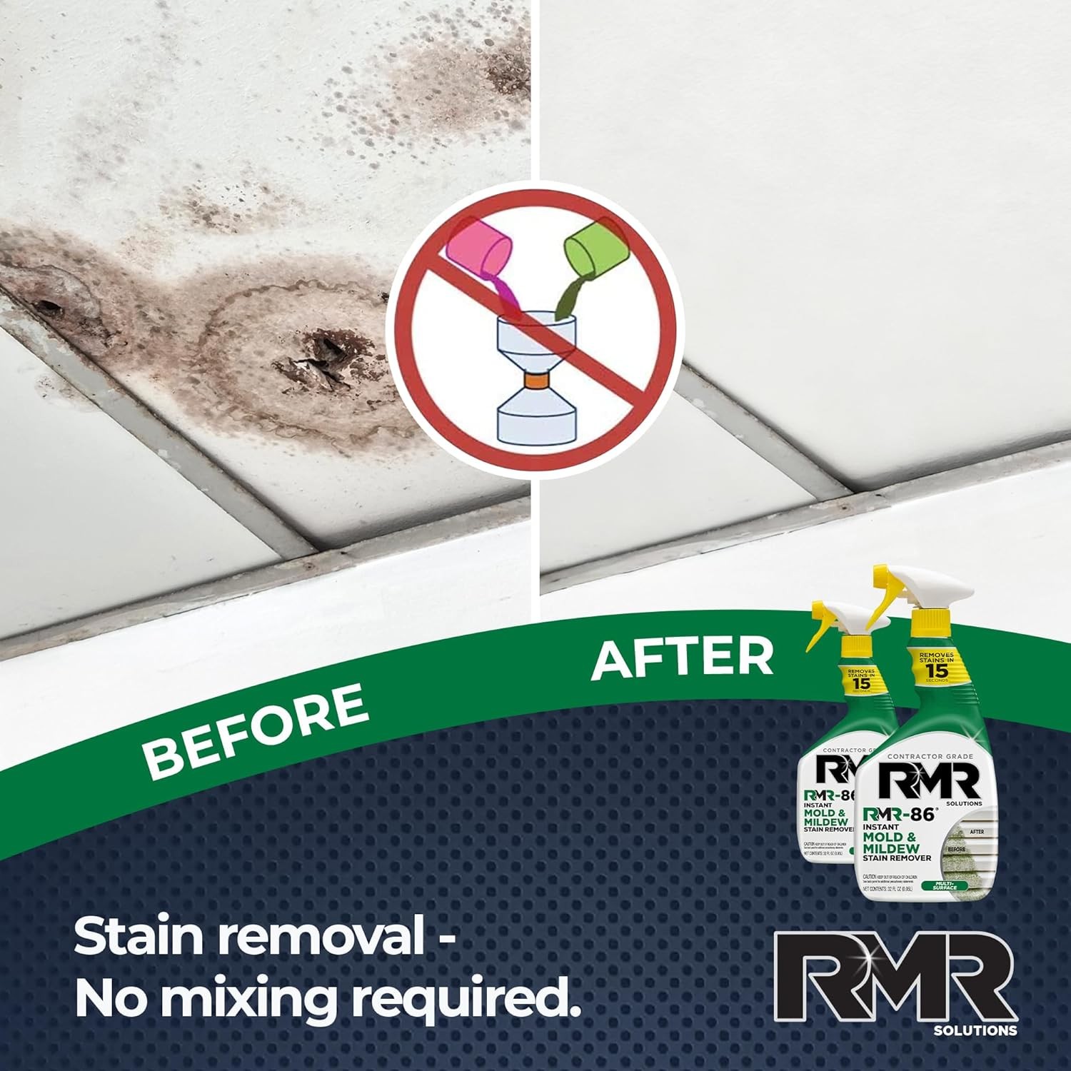RMR-86 Instant Mold Mildew Spray 2 Pack Scrub Free Bathroom Grout Tile Cleaner