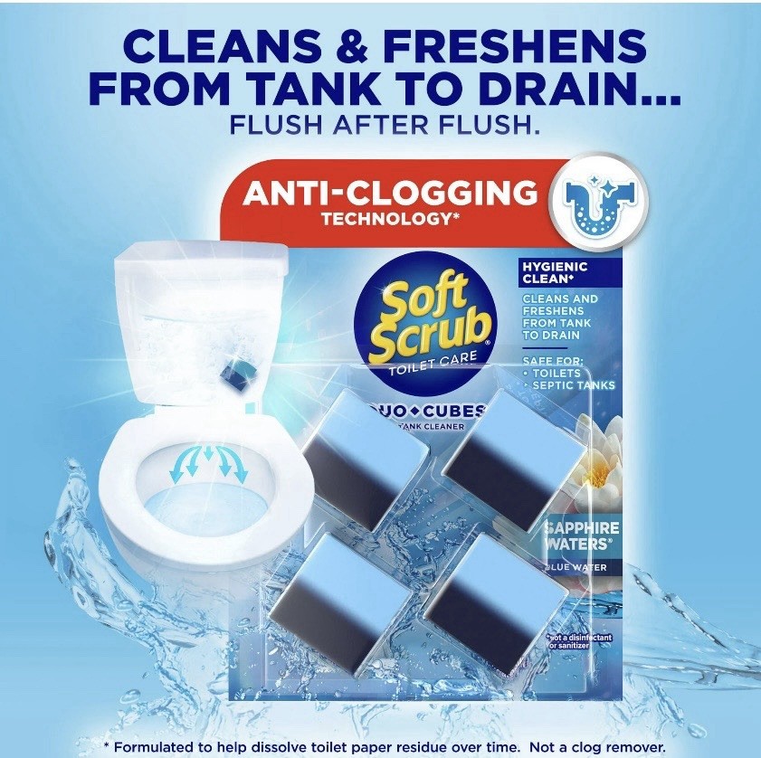 In-Tank Toilet Cleaner Duo-Cubes, Sapphire Waters, 4 Count