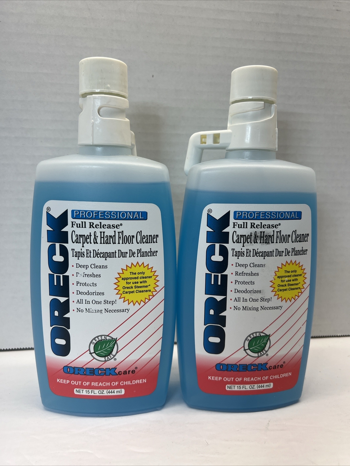 2 Oreck Professional Full Release Carpet & Hard Floor Cleaner 15 Oz Each NEW