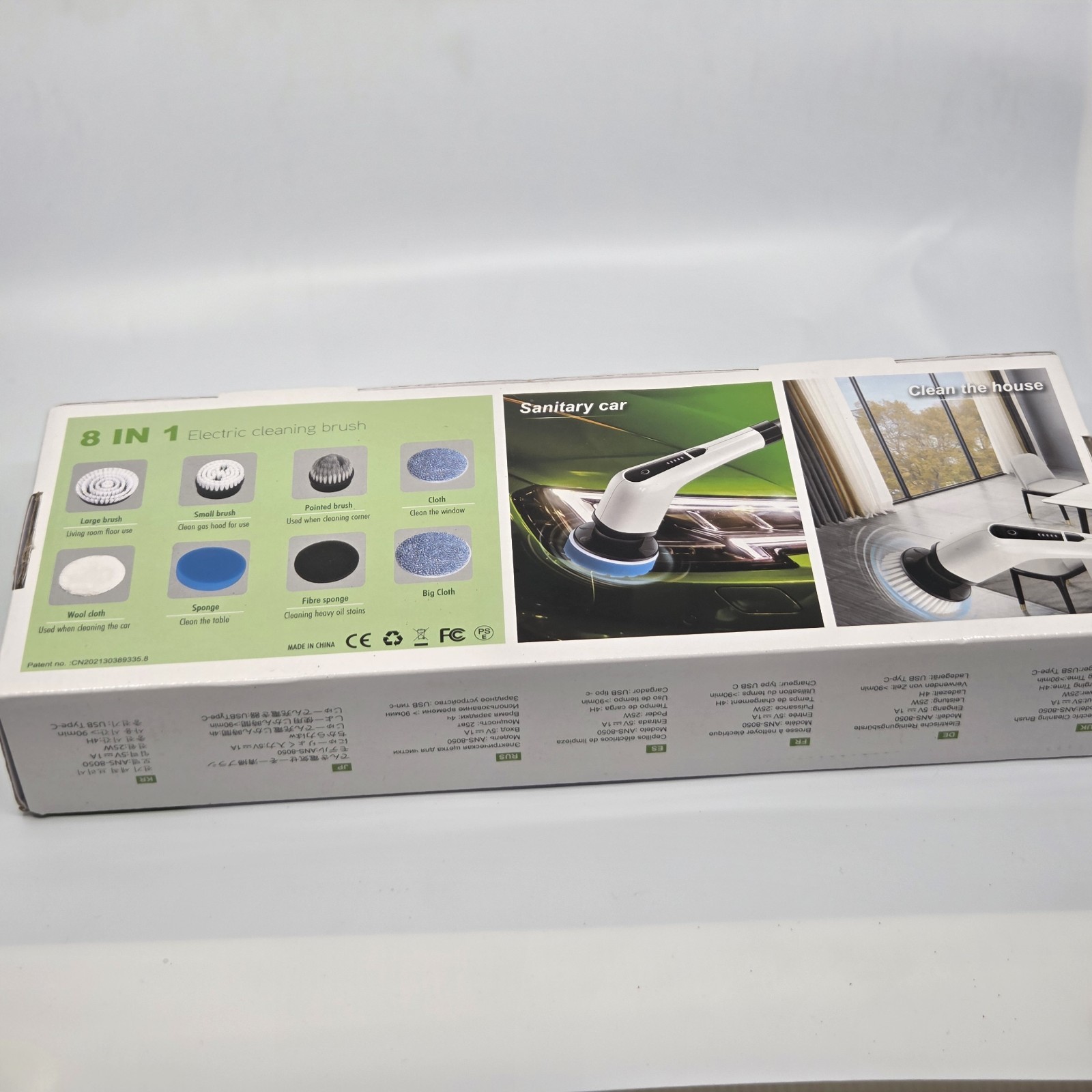 8 in 1 Electric Spin Scrubber Cordless Power Brush Bathroom Shower Tile Cleaner
