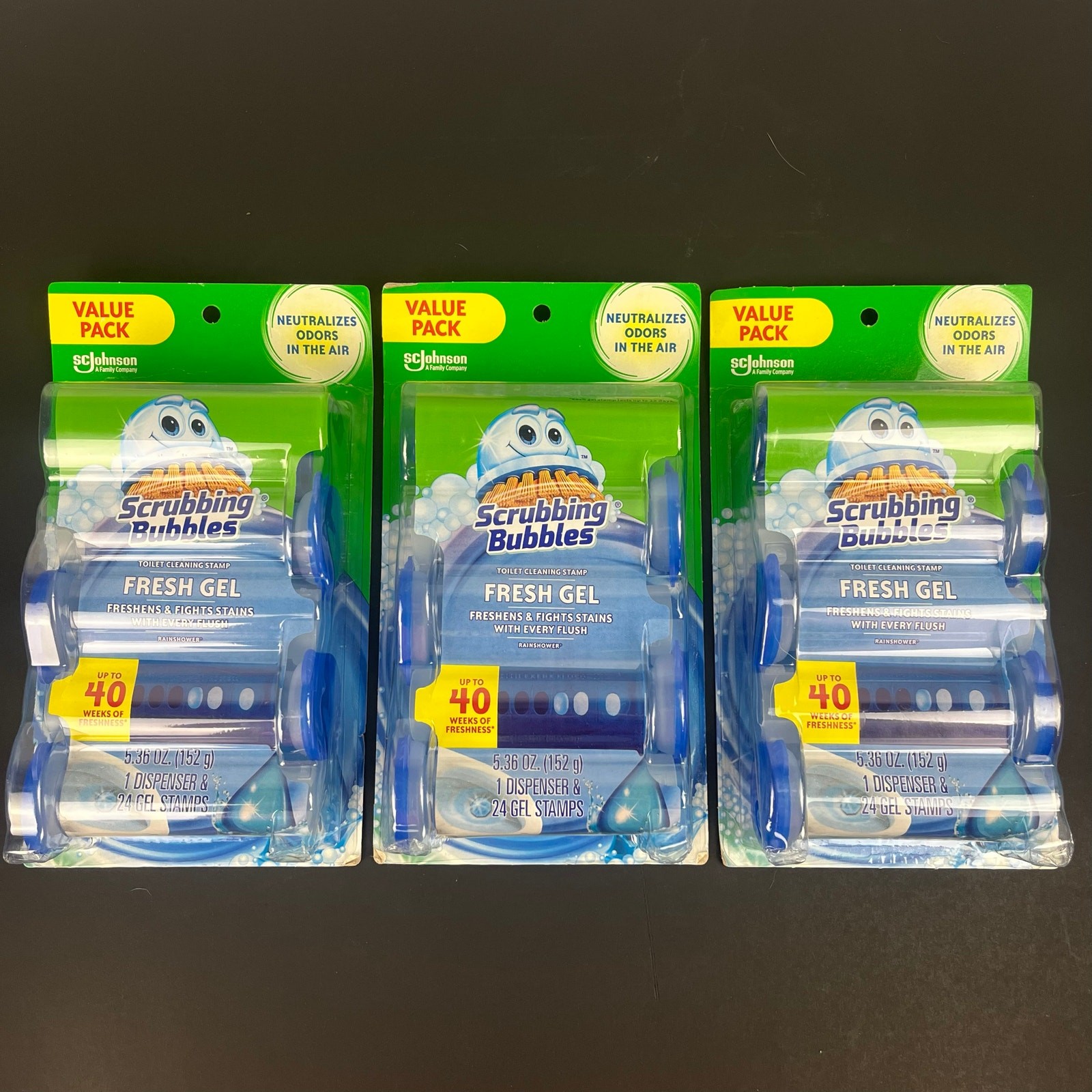 3 Pack – Scrubbing Bubbles Gel Toilet Cleaning Stamp Value Pack