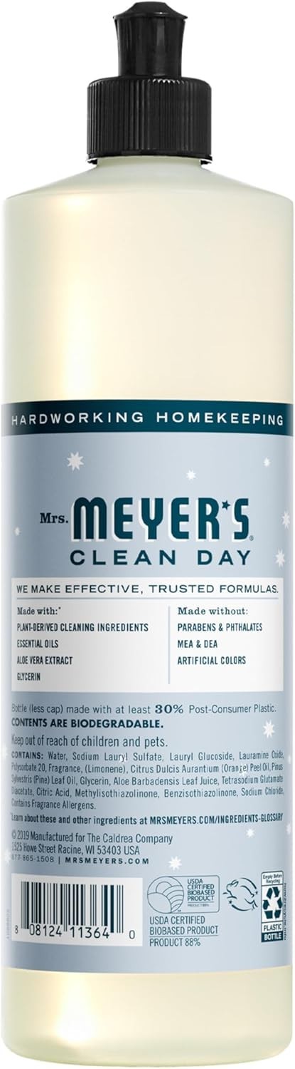 MRS. MEYER’S CLEAN DAY Liquid Dish Soap, Snowdrop, 16 fl. oz (2pk)