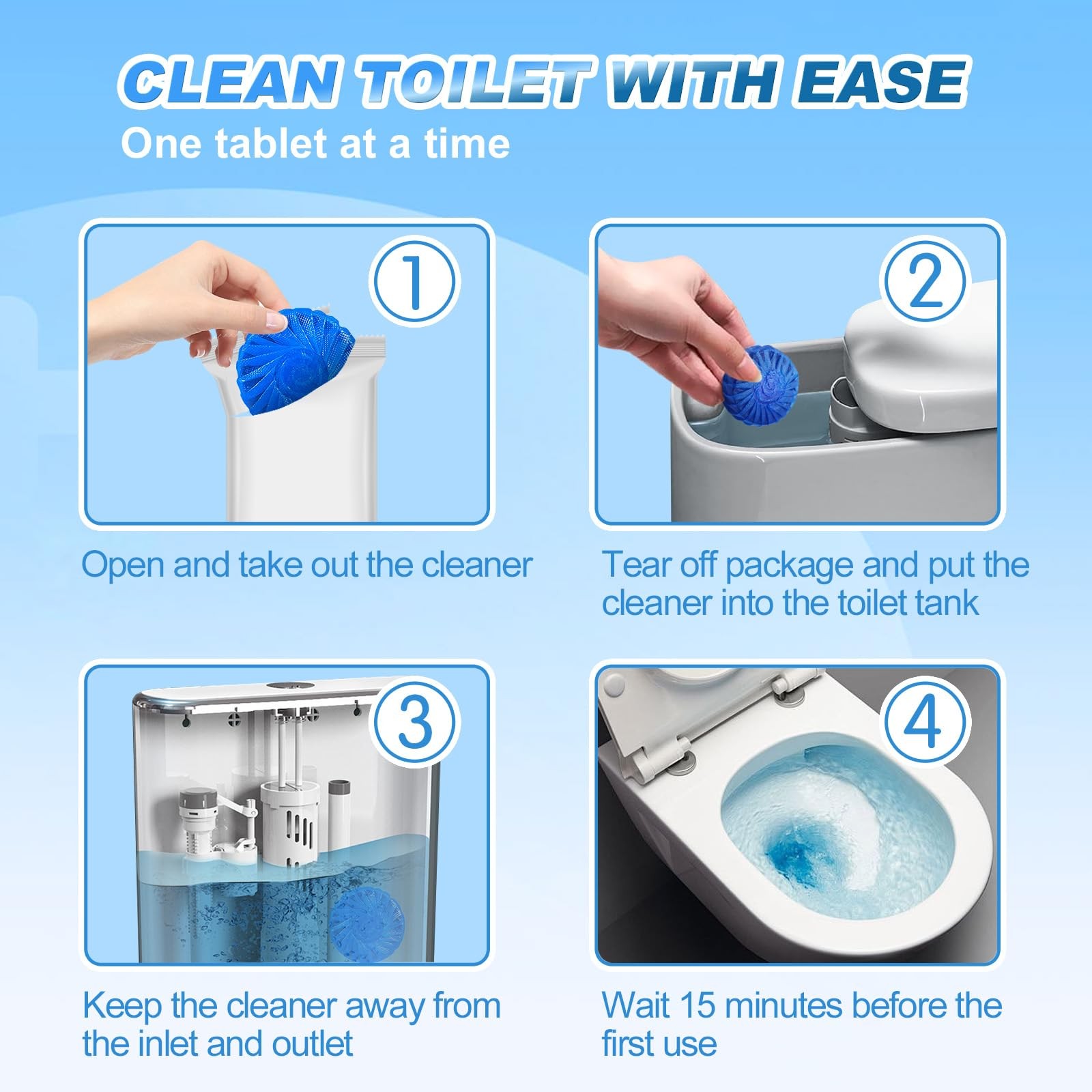 Multipurpose Bathroom Cleaners, 54 Pack Commercial & Household Toilet Bowl Cl…
