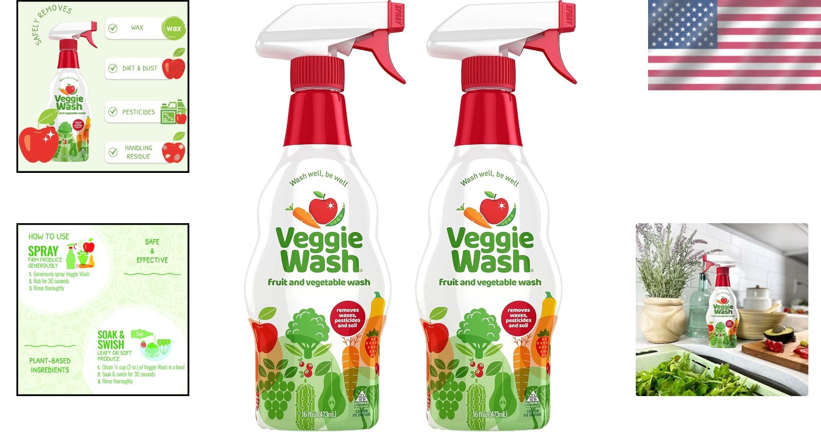 Eco-Friendly Fruit and Vegetable Wash 32 Fl Oz – & Kosher Certified