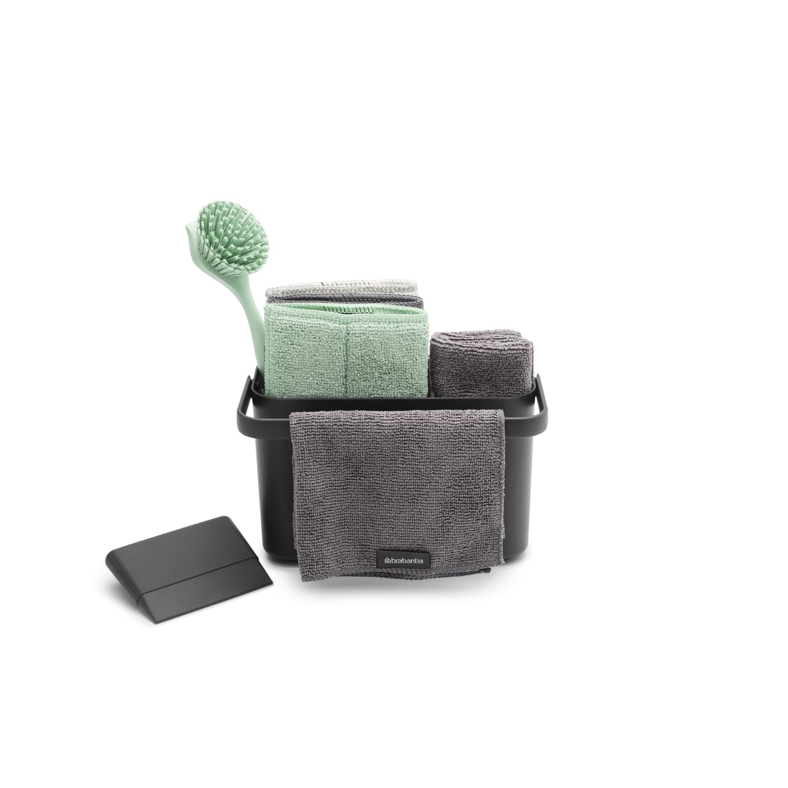Brabantia SinkSide Cleaning Set of 8 – Dark Gray | Cleaning Caddy with Handle…