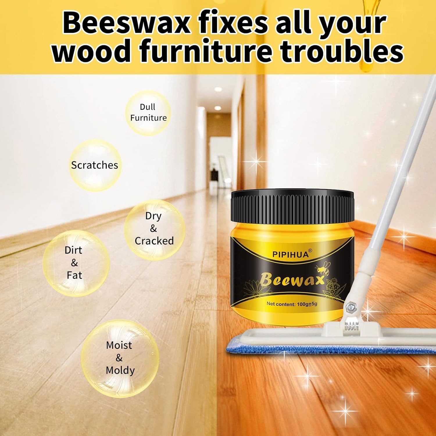 Beeswax Polish and Conditioner for Wood Furniture – Waterproof & Restorer Woo…